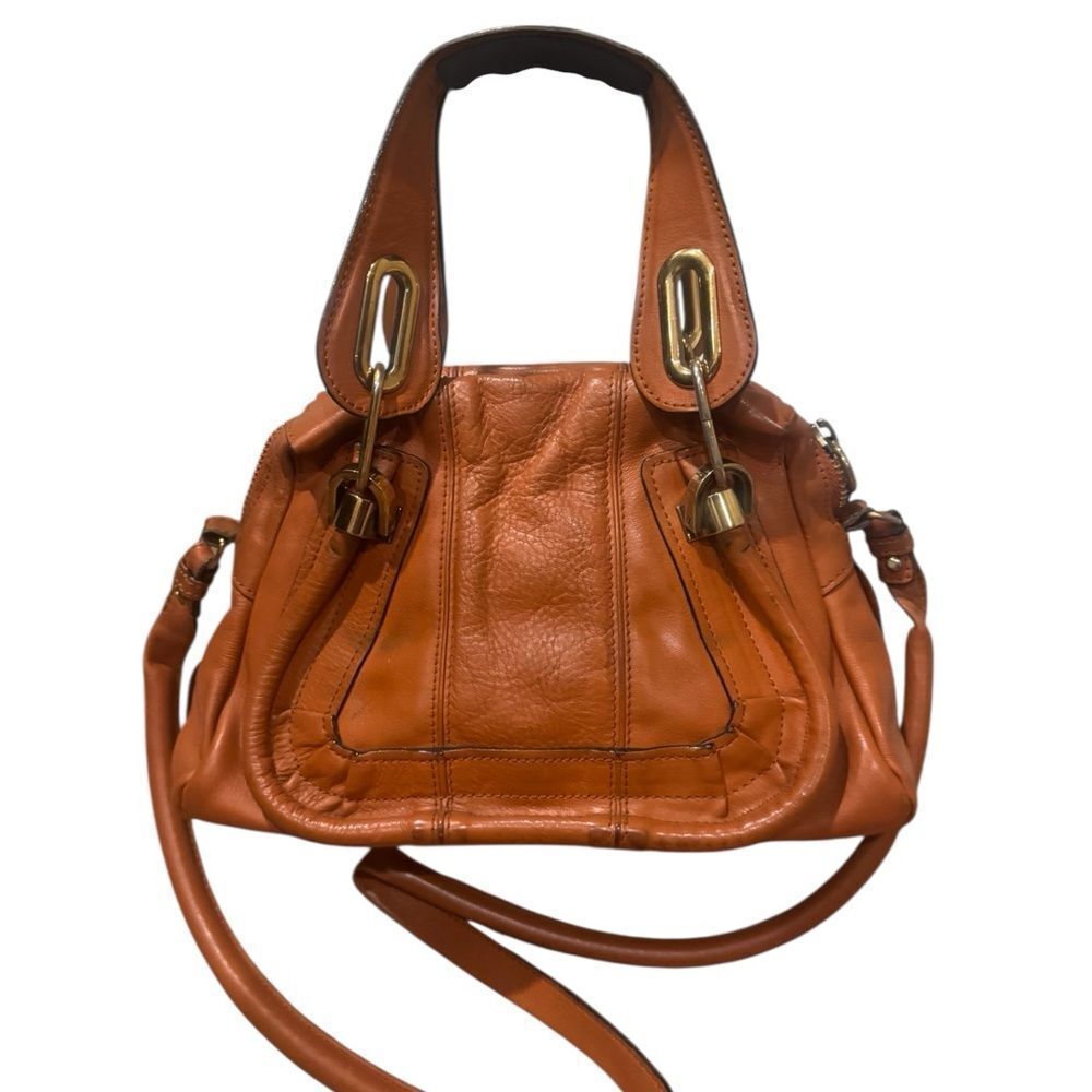 CHLOE Whiskey Brown Leather Small 2way Paraty Satchel - Picture 2 of 16